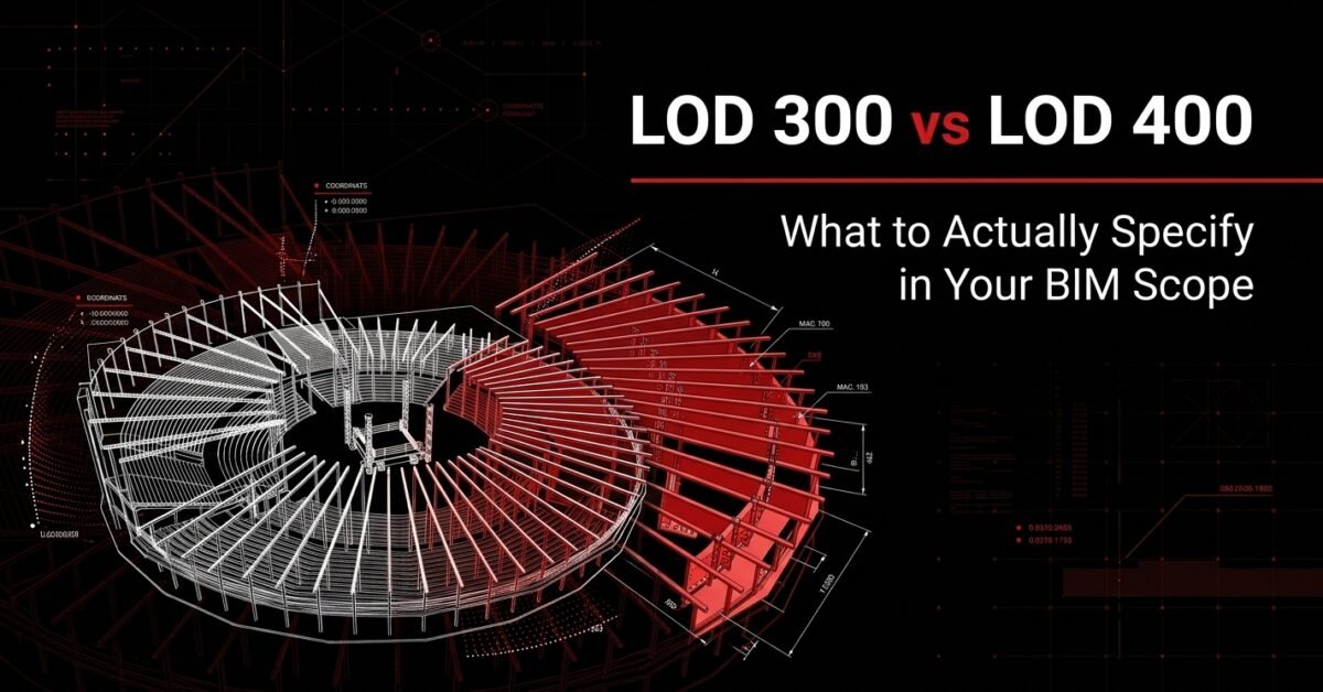 LOD 300 vs LOD 400: What to Actually Specify in Your BIM Scope